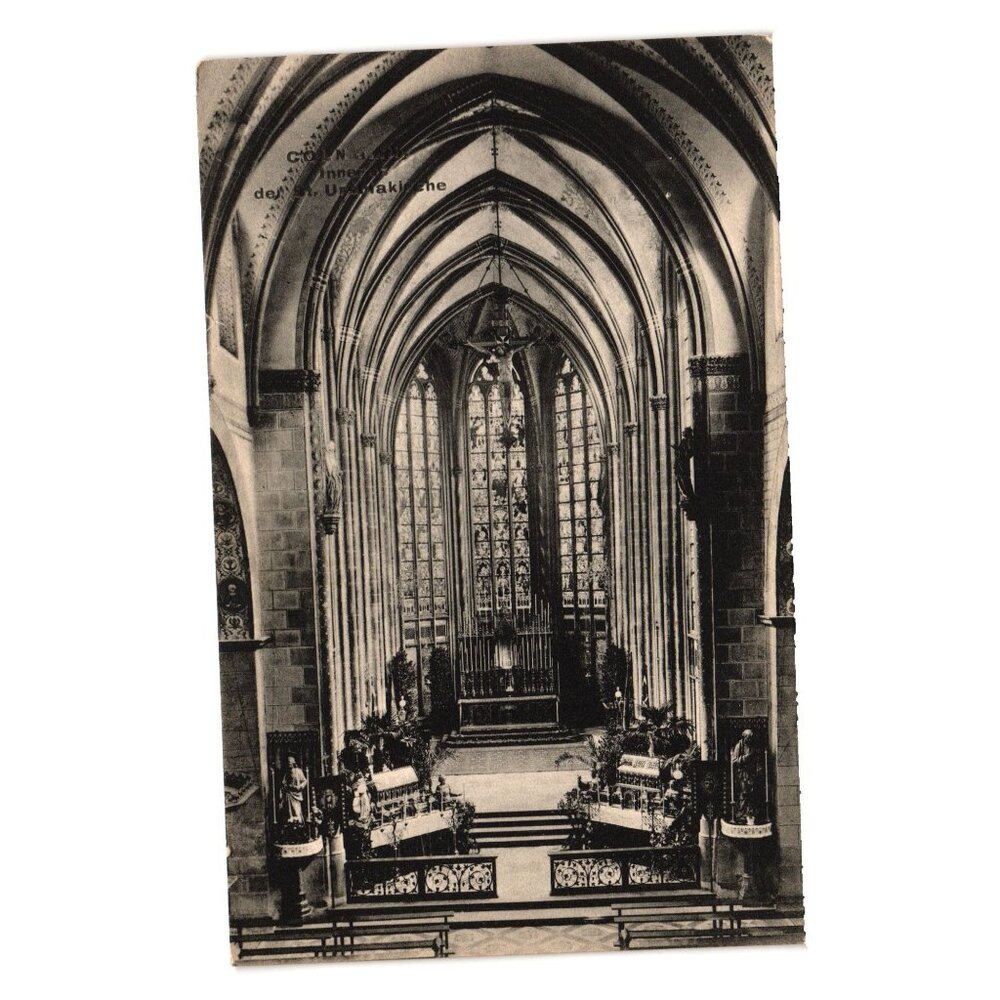 Gothic Cathedral Interior Vintage Postcard Dr Trenkler Co Leipzig 1907 Church